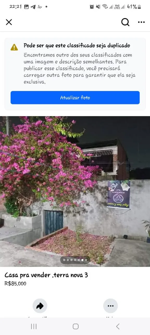 Vende se uma casa aqui no terra nova.proximo ao shopping via Norte