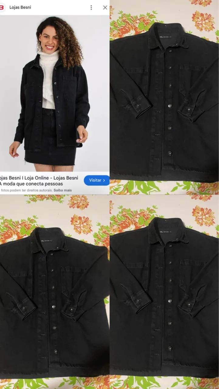 Jaqueta Jeans Feminina Preta OVERSIZED BESNI novinha TP  - Foto 2
