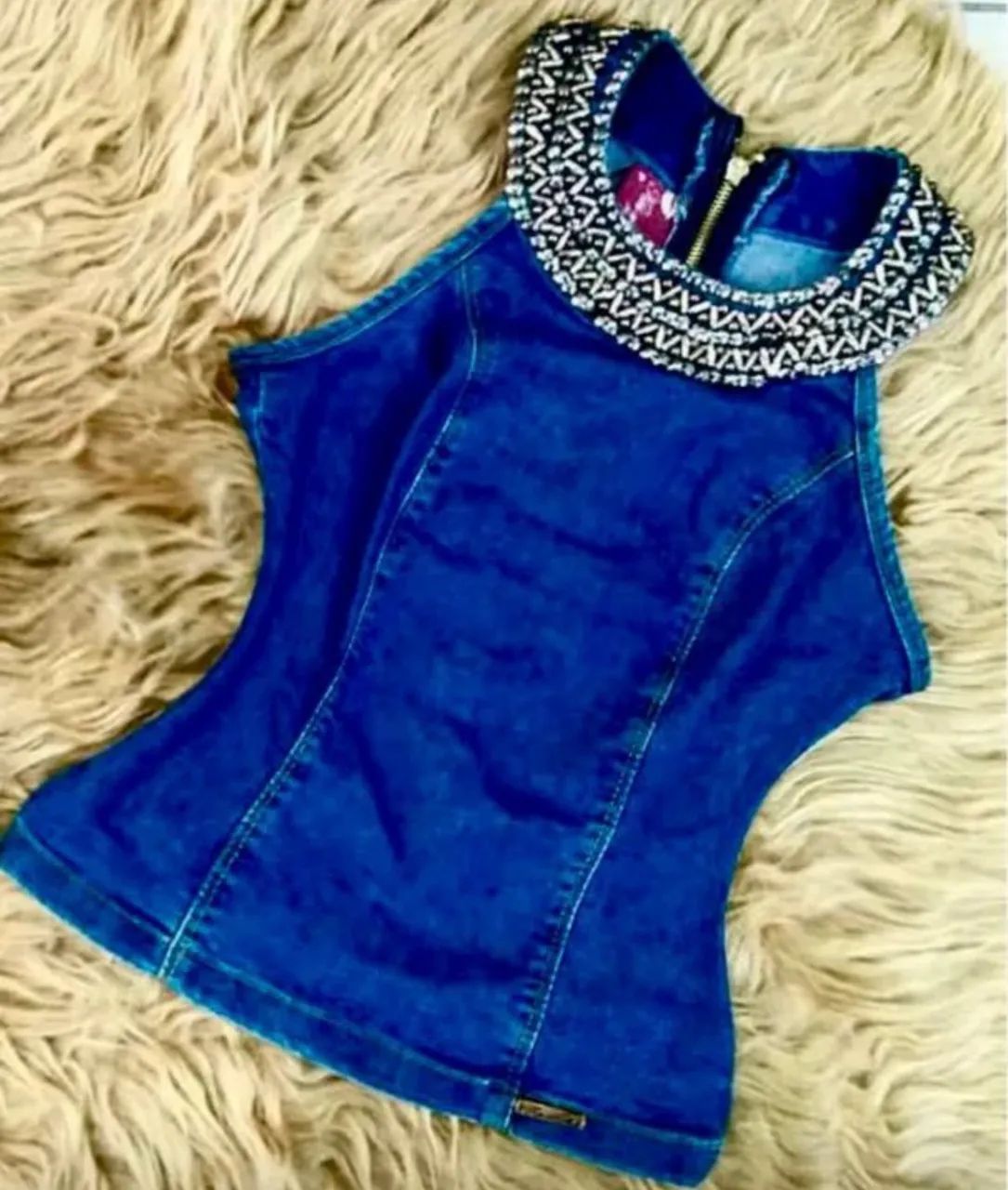 Linda Blusa Jeans TAM M R$:49,99 - Foto 3