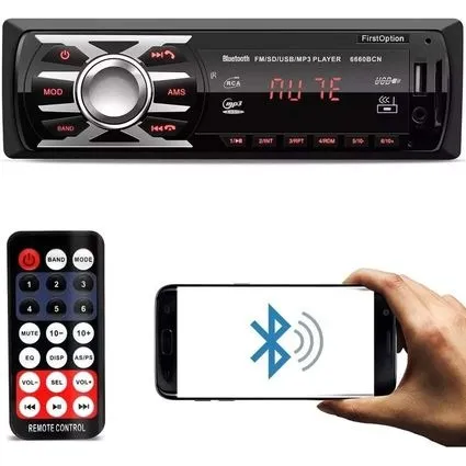 Rádio automotivo FirstOption 6660BN bluetooth usb