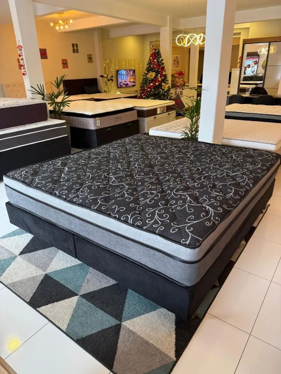 Cama KING COMPLETA BASE + COLCHÃO - Entrego!  - Foto 5