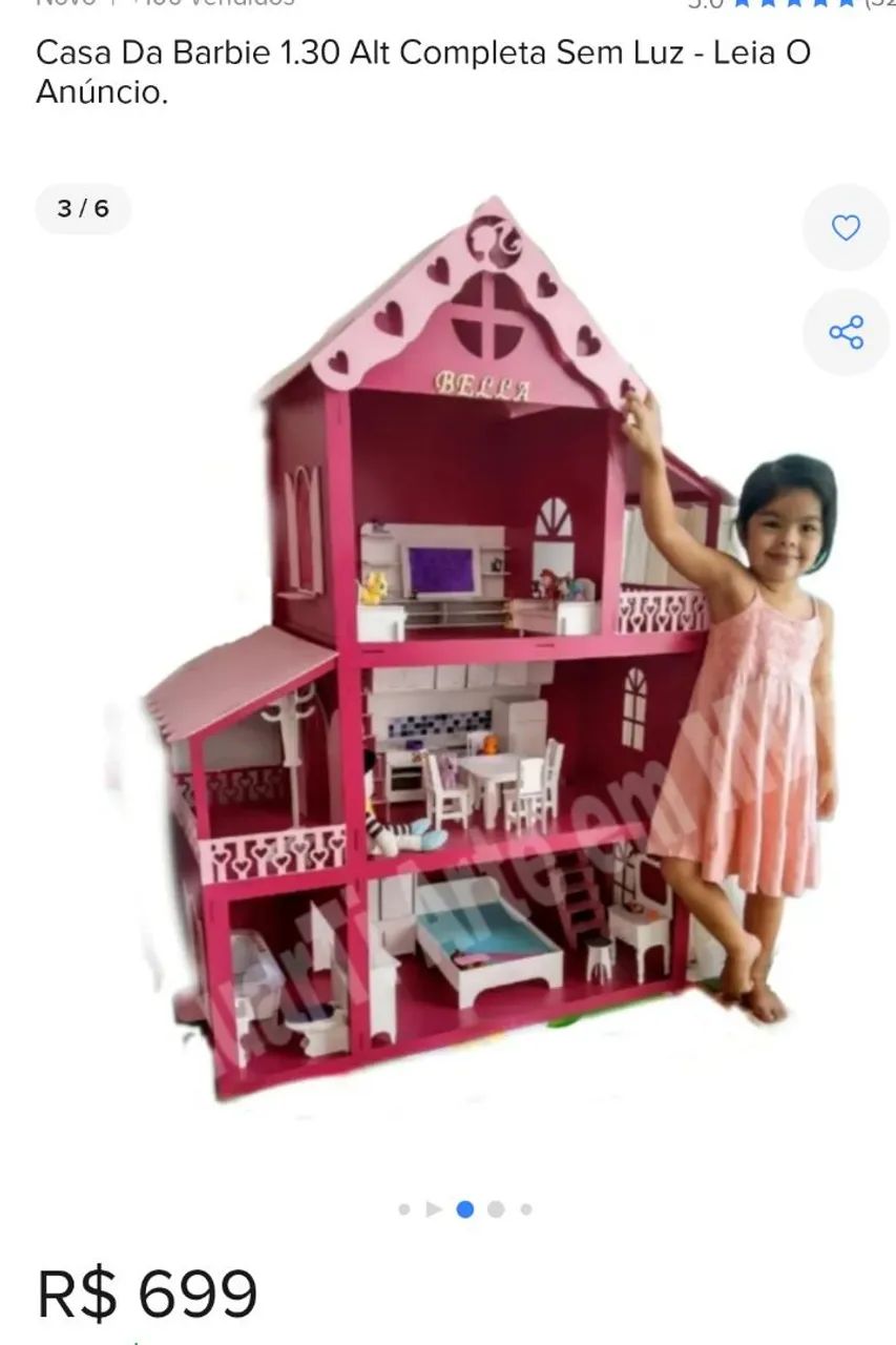Casa Barbie MDF grande Brinquedos e Jogos Jordanópolis, São