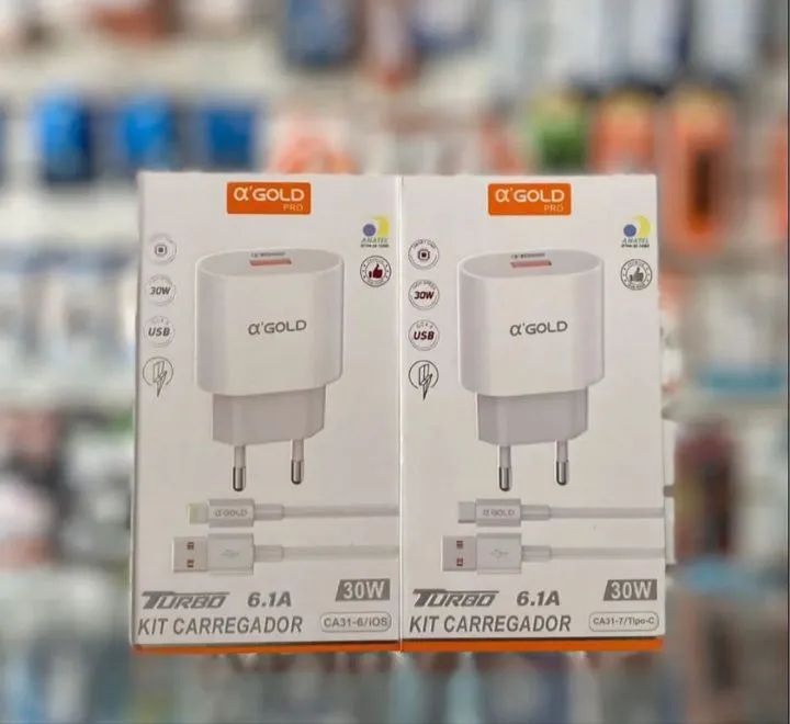 Carregador IPhone samsung xiaomi motorola tipo C Turbo - ENTREGA em slz e região 