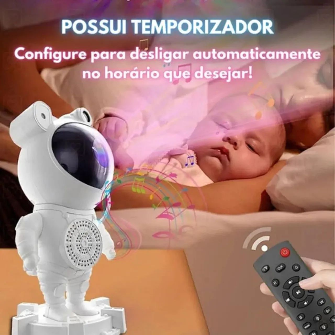 Projetor galáxia astronauta Bluetooth  - Foto 5