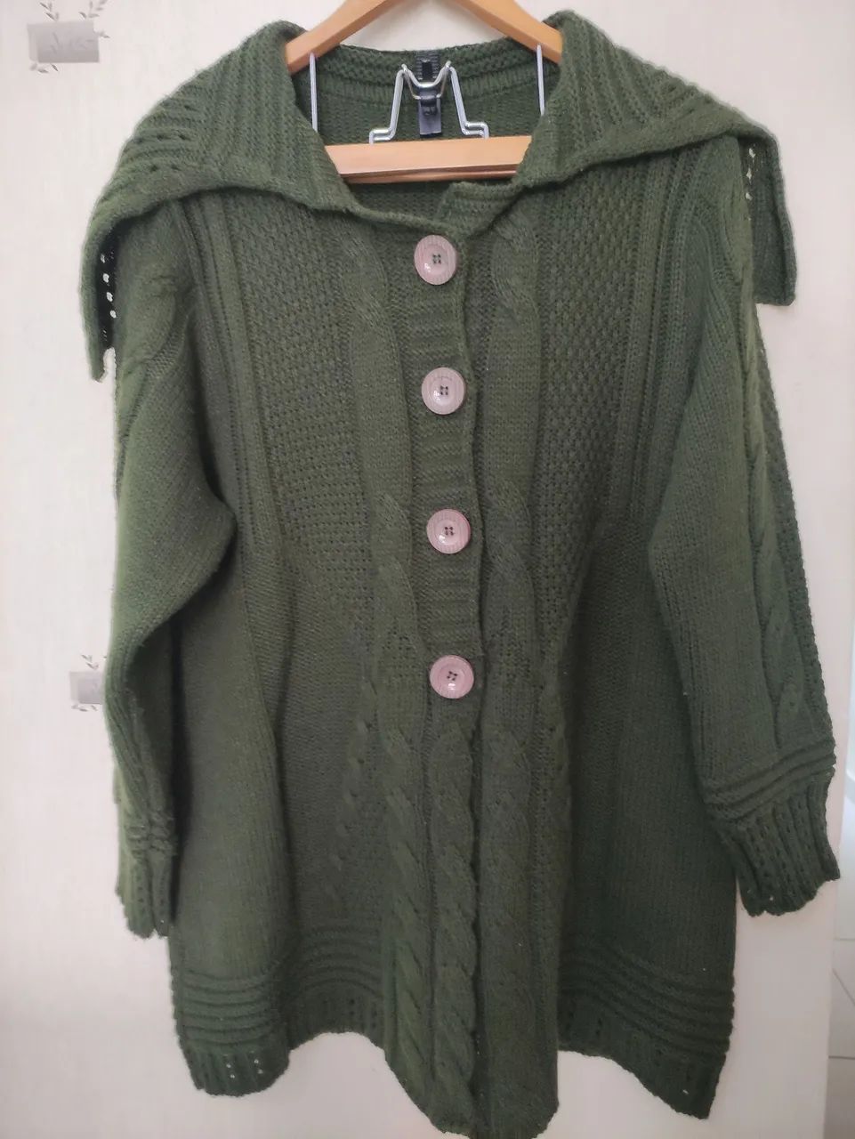 Casaco tricô G verde