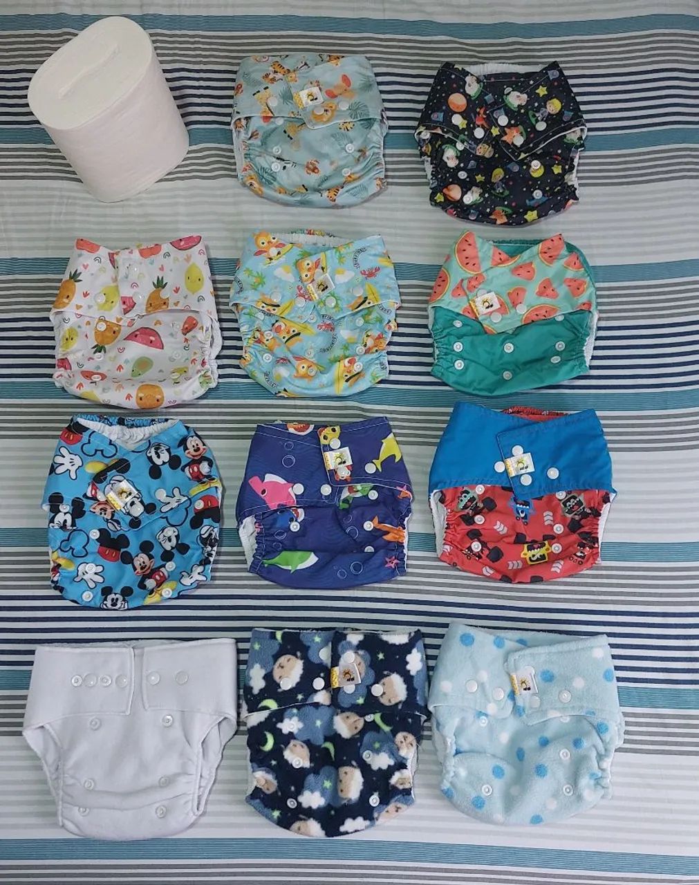 Fraldas ecológicas de pano reutilizáveis - diversas estampas