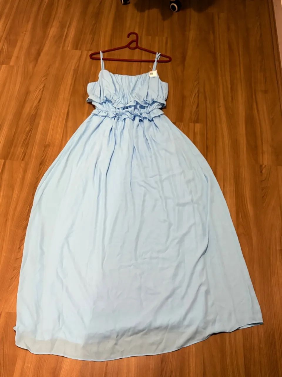 Vestido longo azul claro