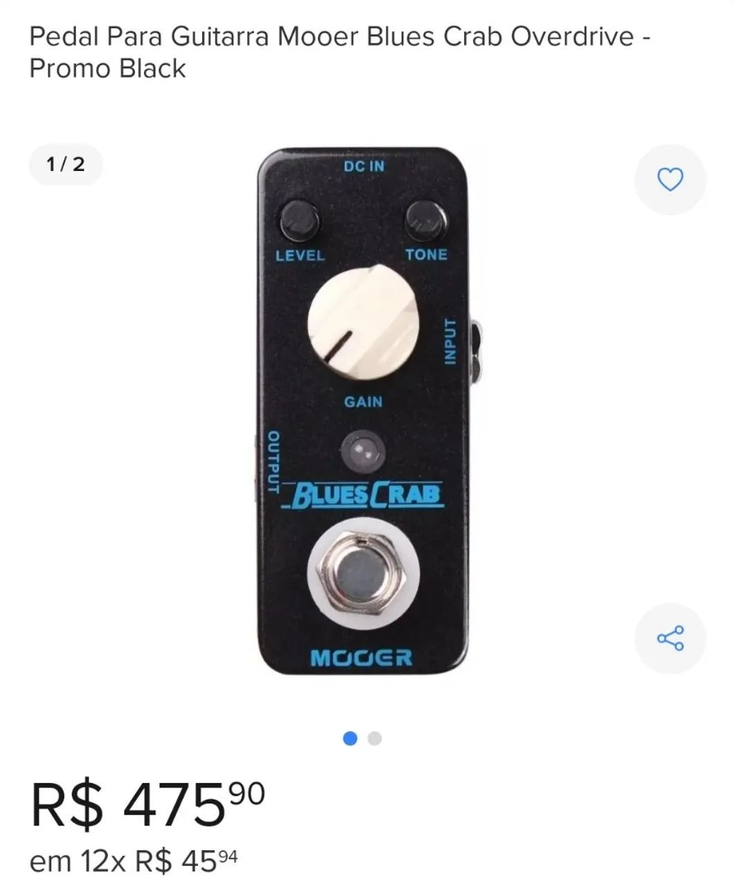 Pedal Mooer Blues Crab Overdrive - Promo Black