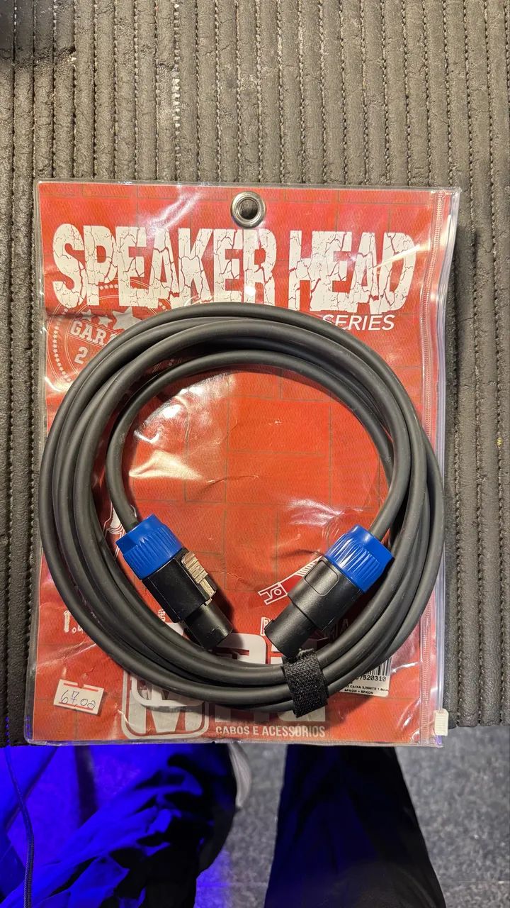 Cabo de áudio Speakon X Speakon de 3 metros
