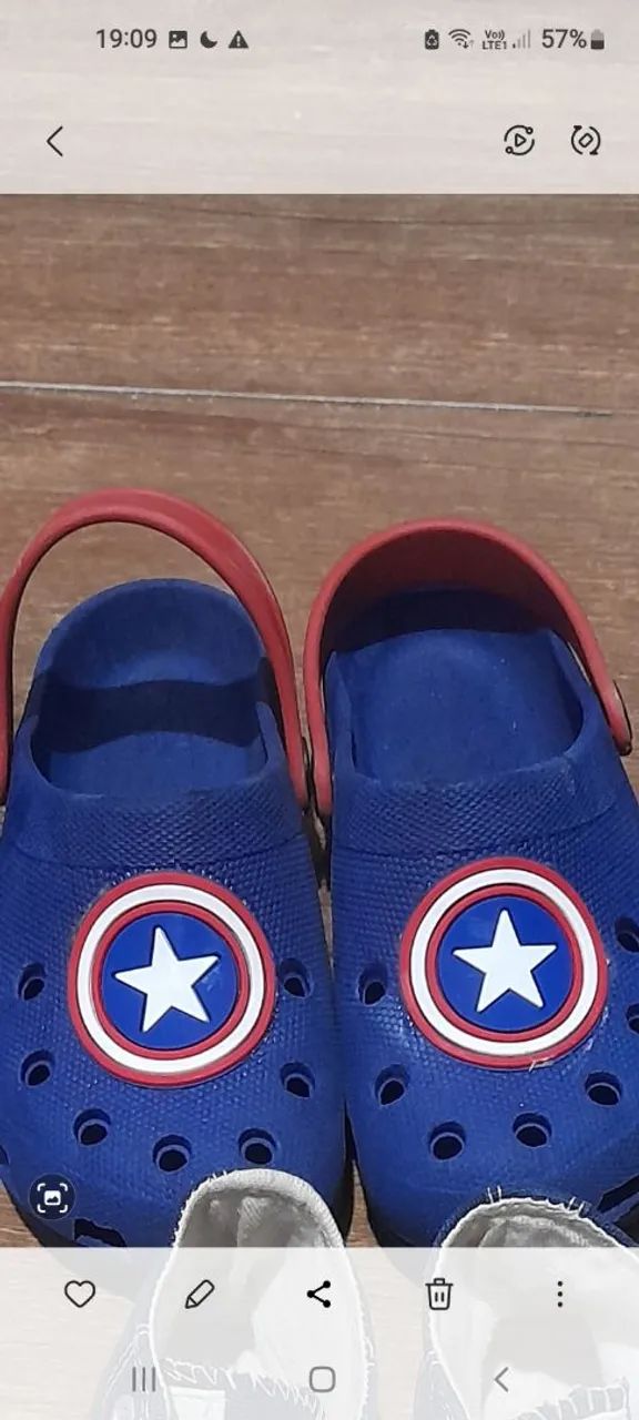 Babuche N29 /30  Infantil Capitão América Azul Marinho - Foto 3