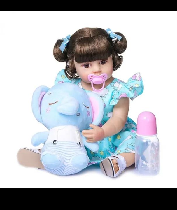 Boneca Reborn Linda com Roupa e Acessórios