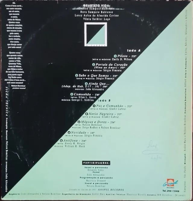 Lp Disco De Vinil Gospel Evangélico Quarteto Vida - À Capela - Foto 2
