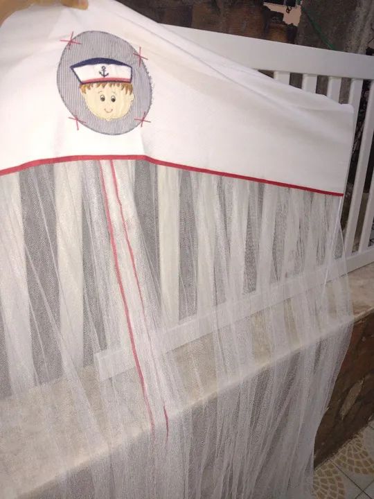 Mosquiteiro para berço - tema marinheiro - Foto 5