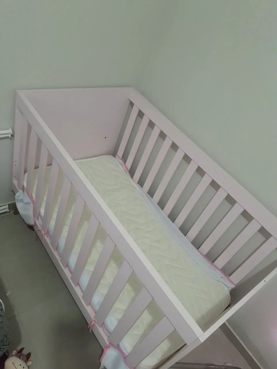 Berço ROSA 3 em 1 - COM COLCHÃO
