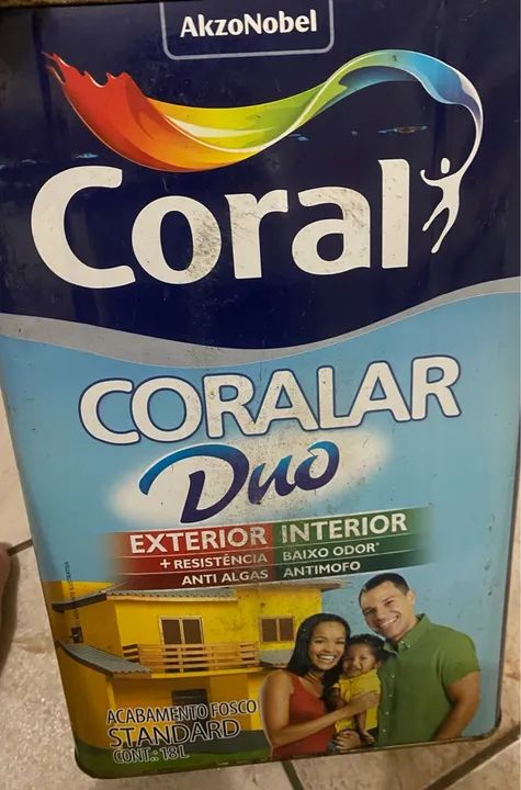 Tinta acrílica, vermelha exterior e interior 18L