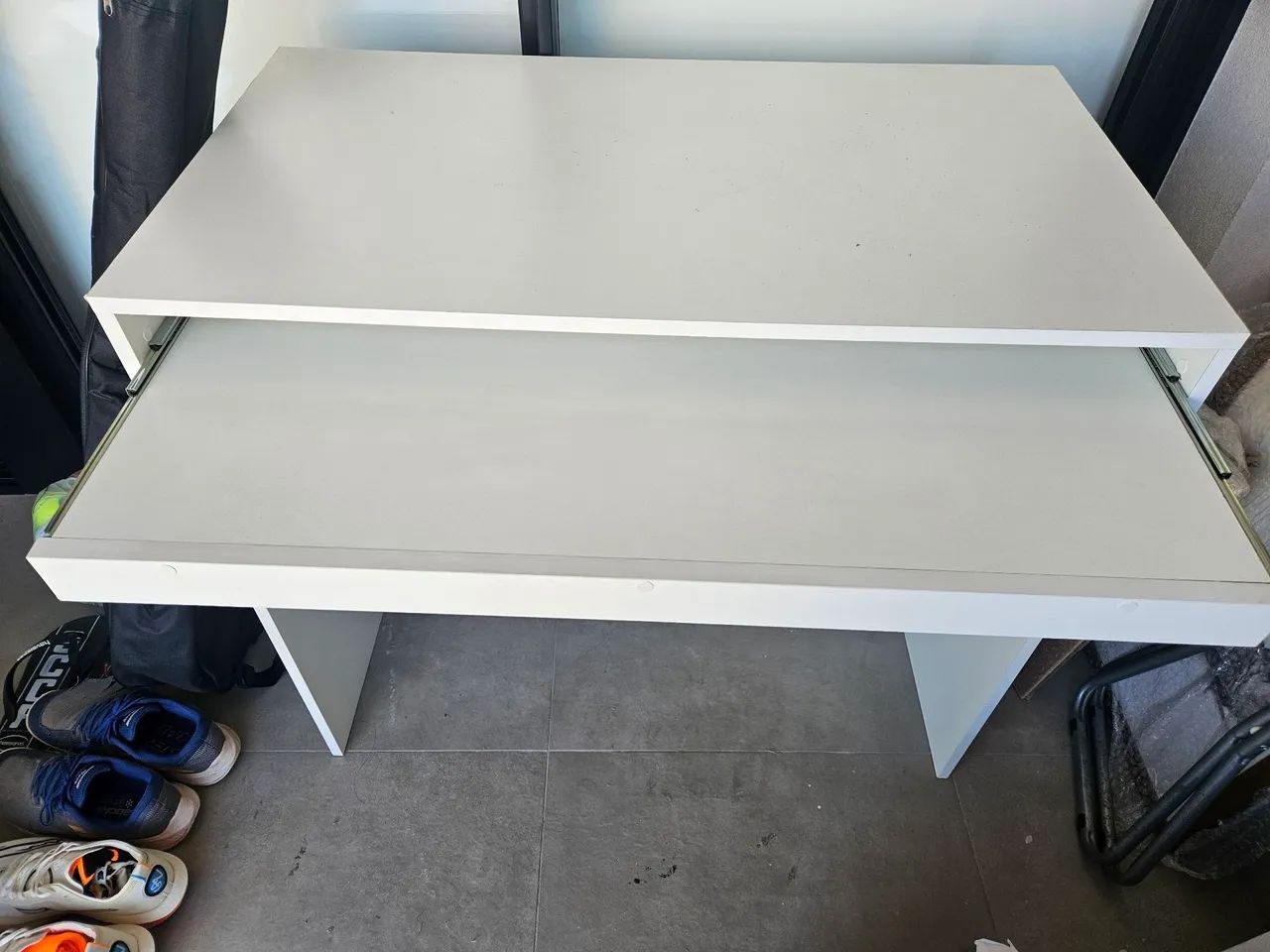 Custom-made white wooden desk