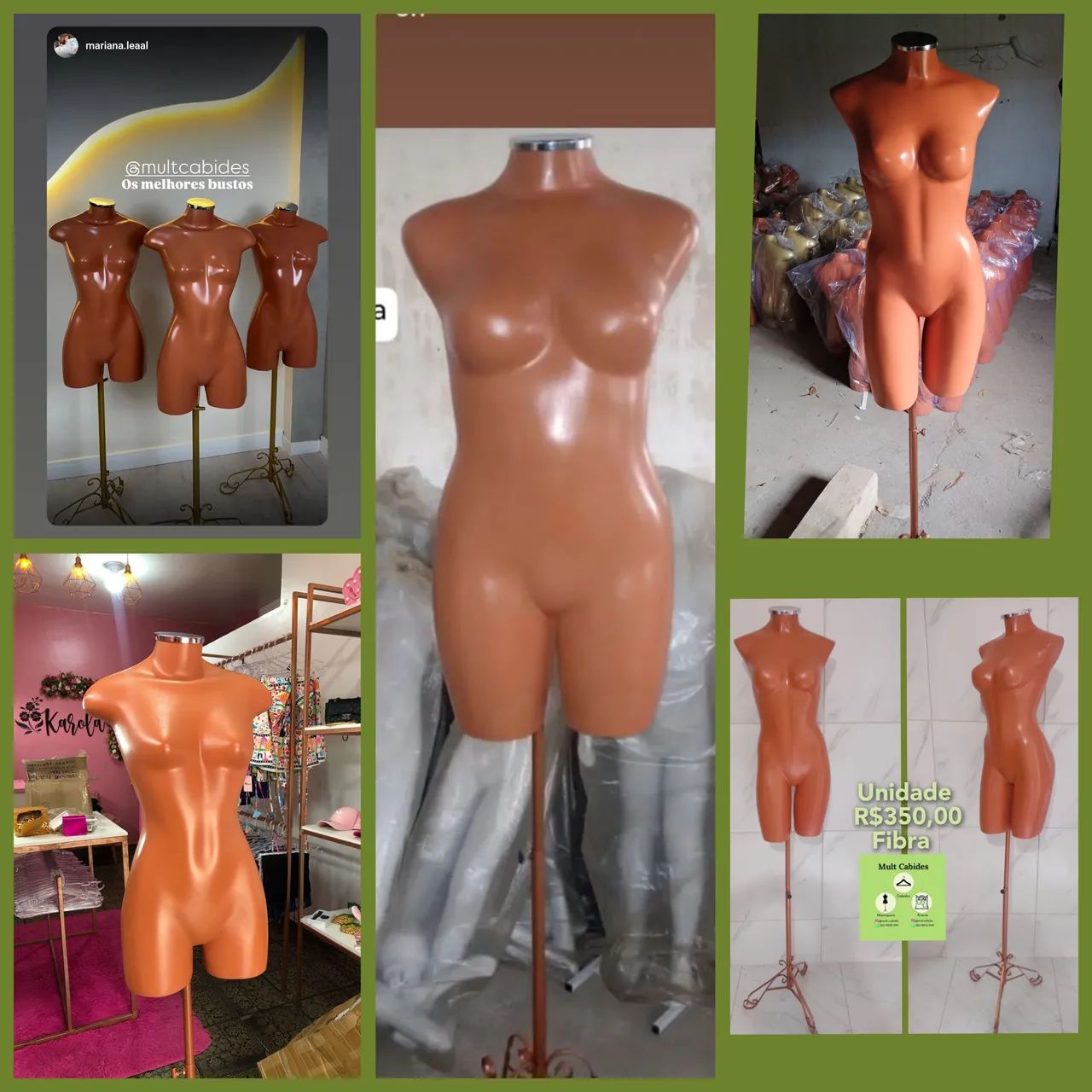 Manequins, busto de fibra 