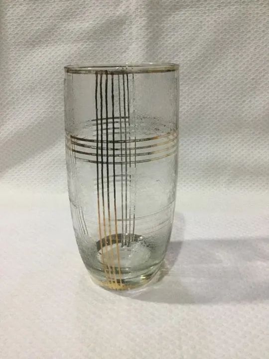 Copo Long Drink Cristal Com Dourado Anos 50 Vintage - Foto 5