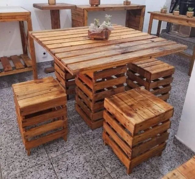 Mesa Palete Altura 79cm, Largura 96cm, comprimento 96cm - Foto 4