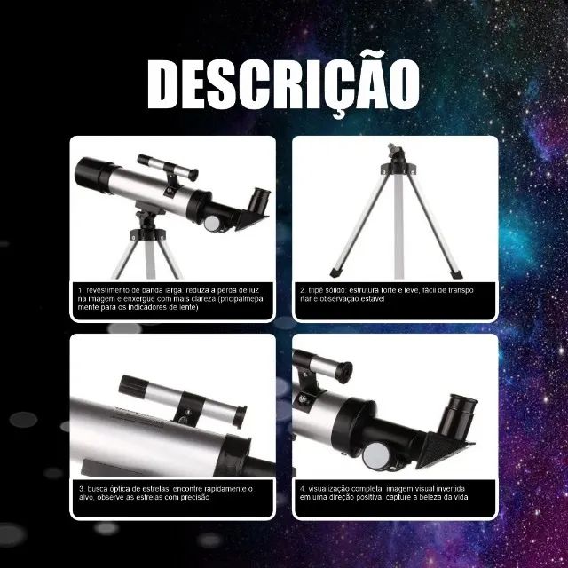 Telescópio Refrator Astronômico F36050 com Tripé + Acessórios - Até 90x - Foto 6
