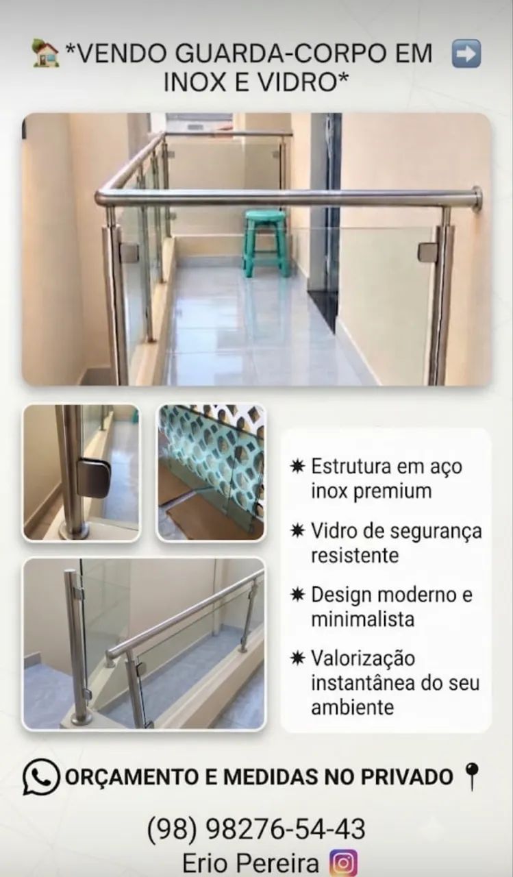 GUARDA-CORPO VIDRO C/INOX - Foto 4
