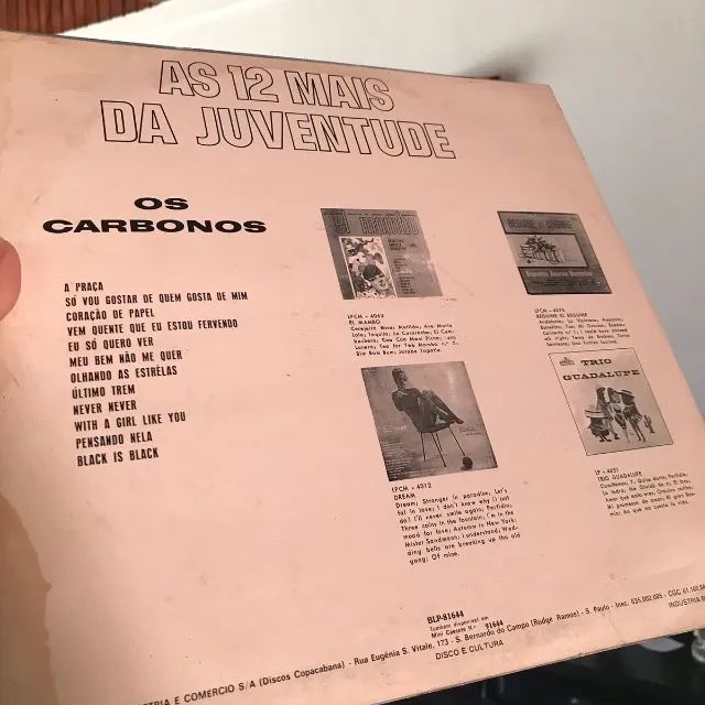 LP Vinil -  Os Carbonos - as 12 mais da juventude - Foto 3