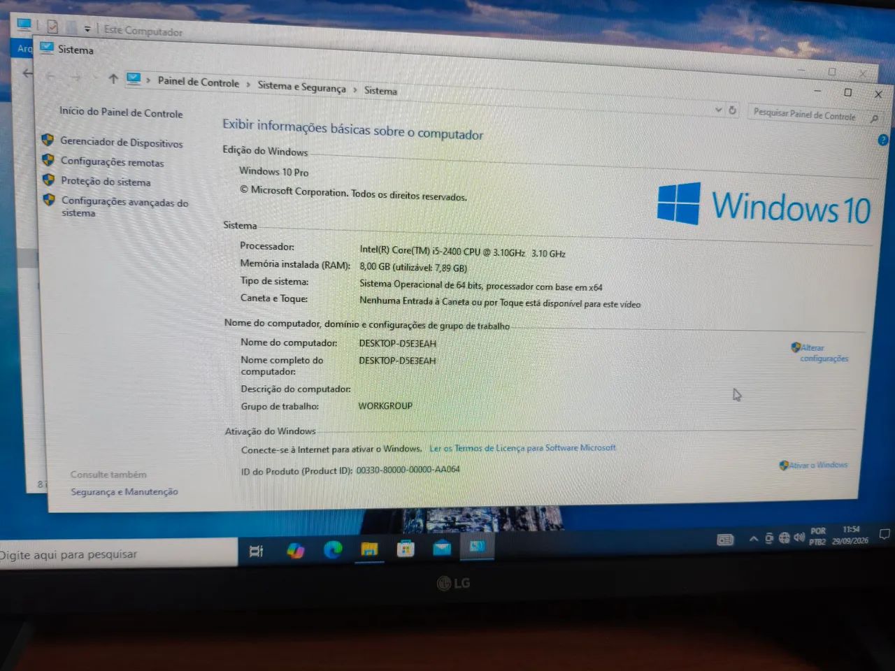 CPU @310Ghz Intel Core i5 2400