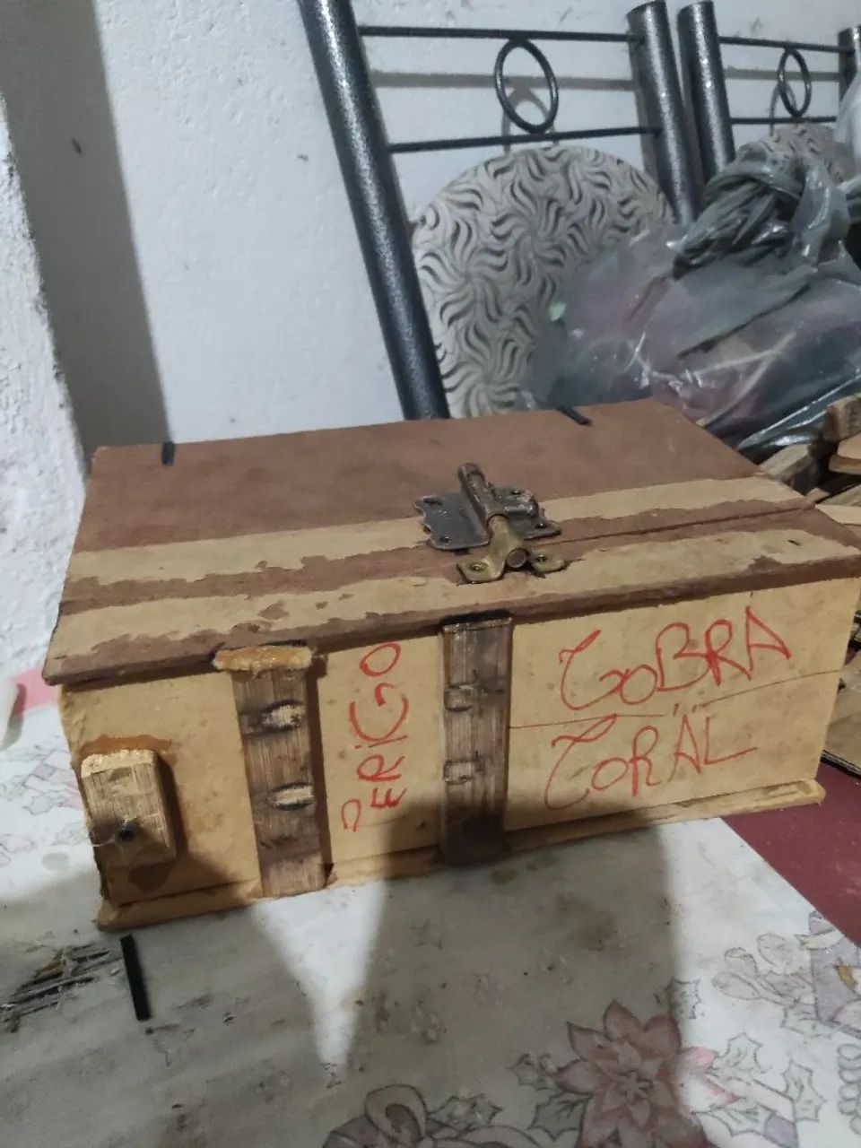 Artesanato , cobra falsa em caixa  
