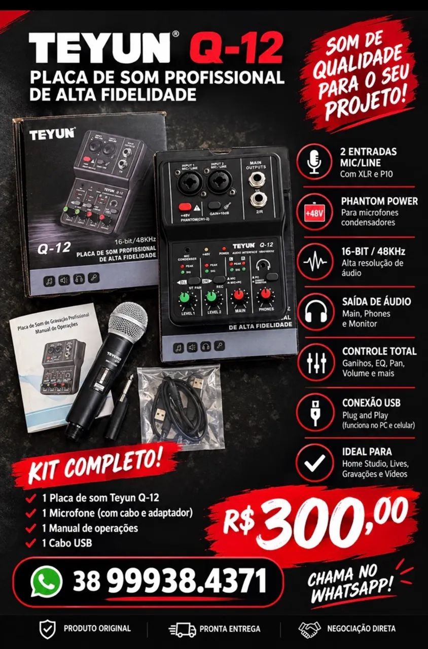Kit mesa e microfone 