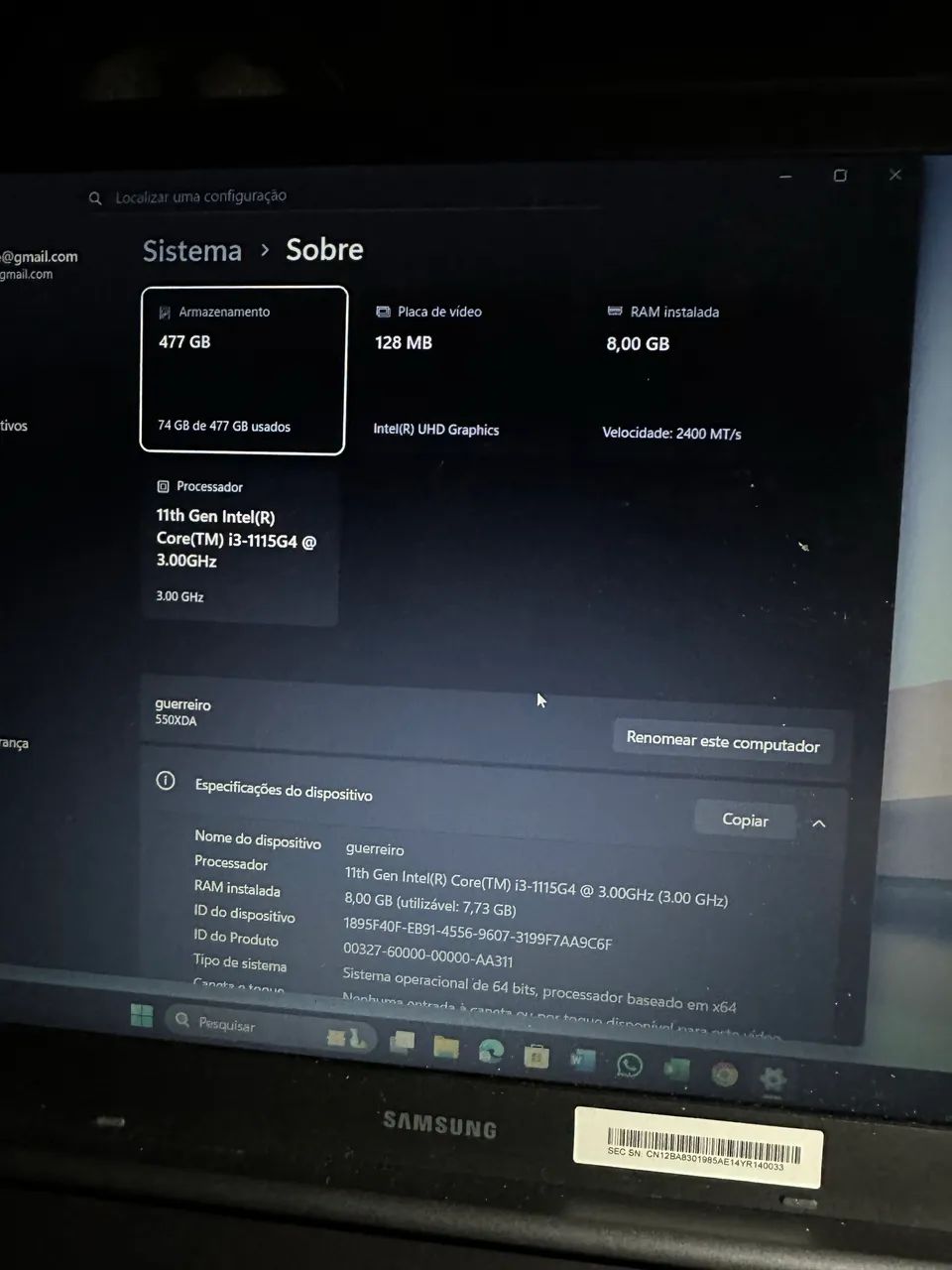 Notebook Samsung i3 com placa de vídeo  - Foto 5
