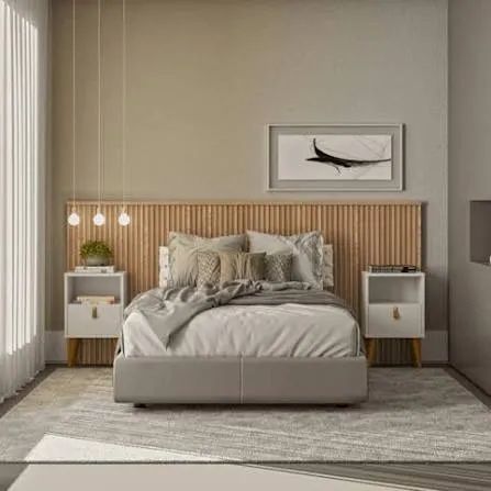 MESA DE CABECEIRA BUZIOS LINEA OFF WHITE - OFERTÃO - Foto 2
