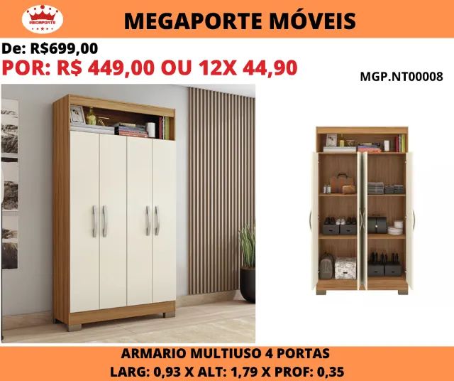 Armário Multiuso 4 Portas