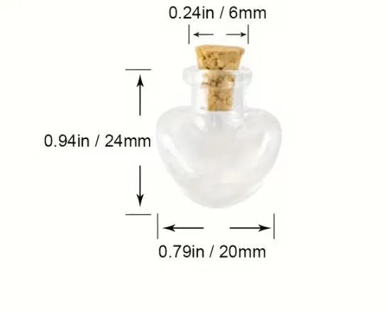 Kit com 10 frascos decorativos de vidro com tampas em formato de coração. - Foto 3