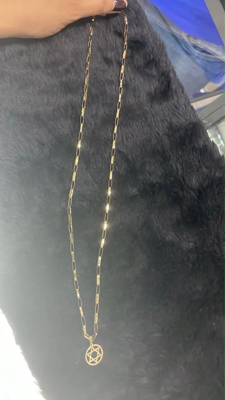 Cordão ouro 18 com pingente  - Foto 2