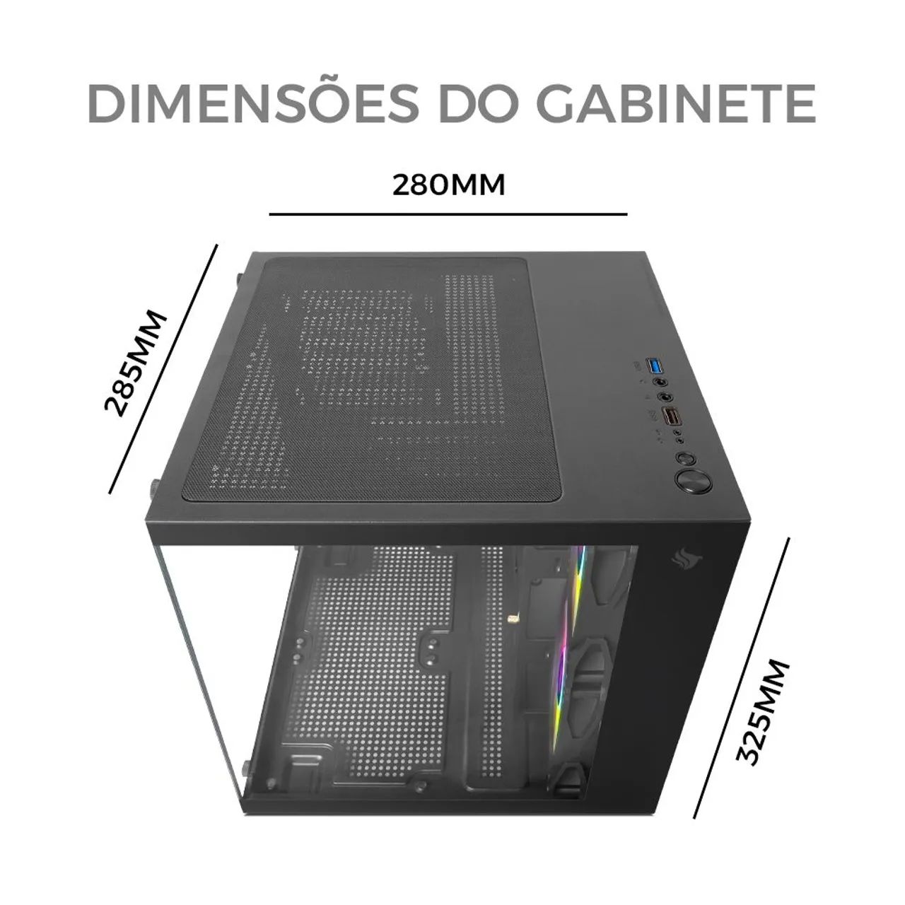 Gabinete Atom Mini Tower Gaming Case - Foto 4