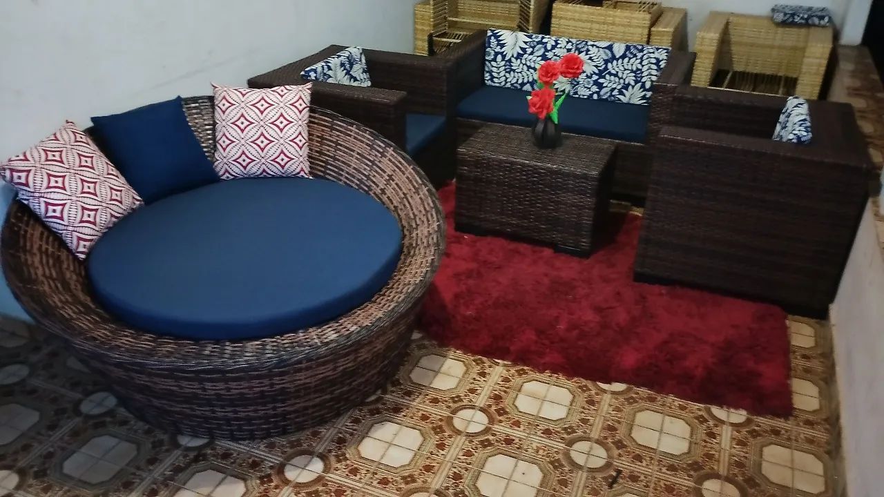Conjunto de sofá alto padrão de vime sintético  - Foto 2