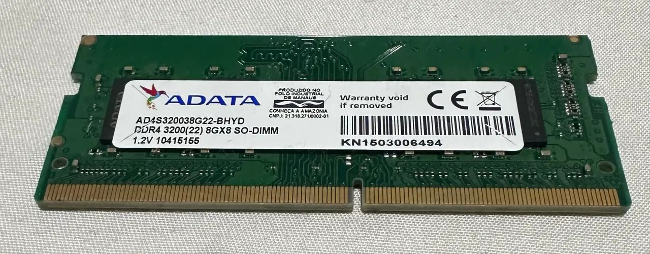 Memória RAM DDR4 8GB Adata - Notebook