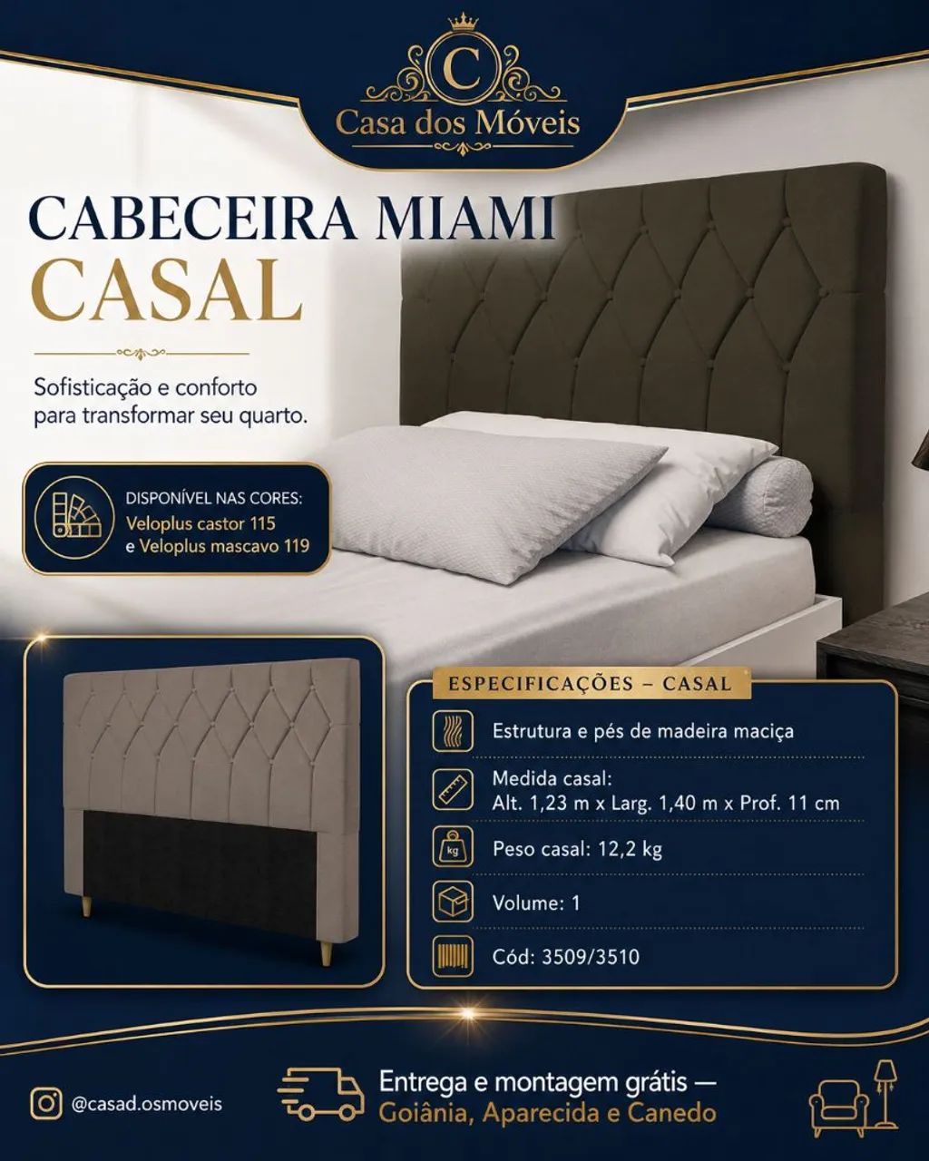 Cabeceira Miami Casal 