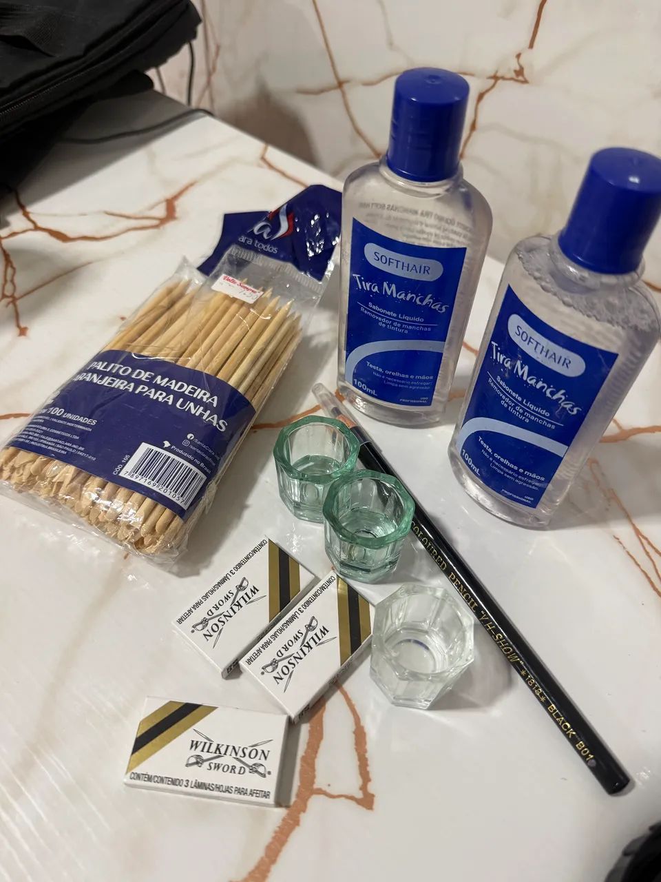 Produtos para sobrancelha, removedor, lápis e palito, nav., Potinho - Foto 2