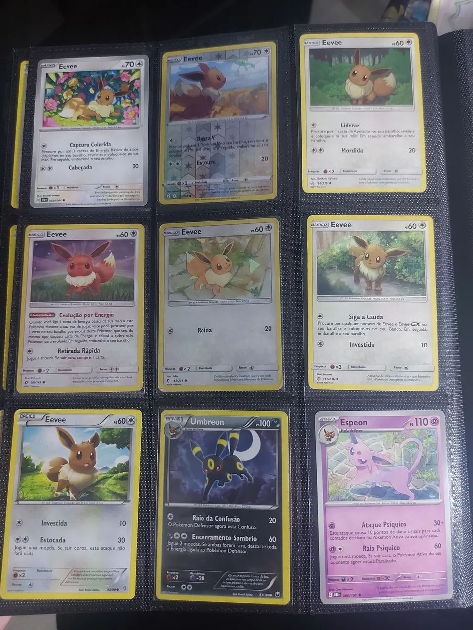 Coleção Cartas Pokémon Eevee evoluções  - Foto 4