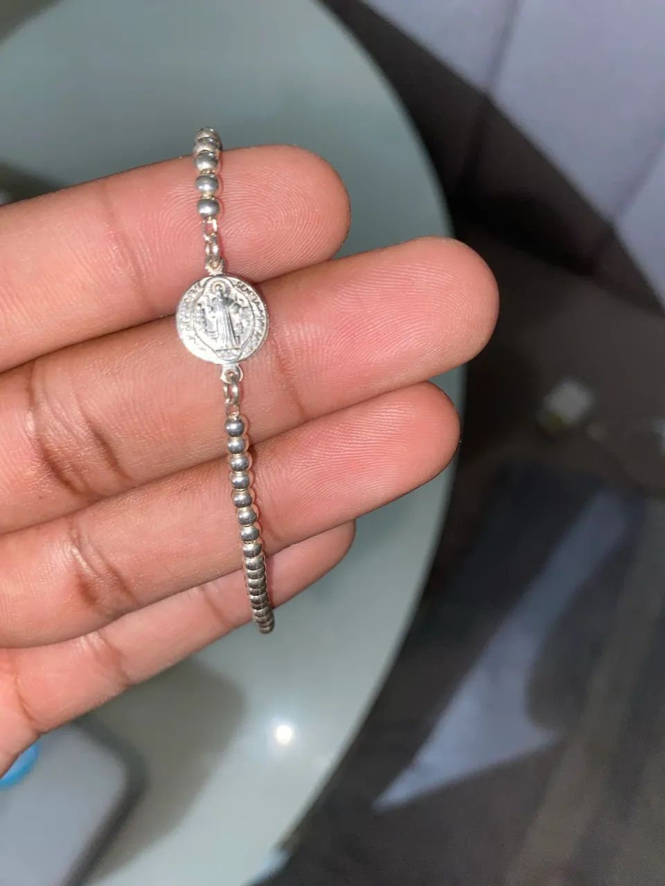 Pulseira de prata São Bento - Foto 4