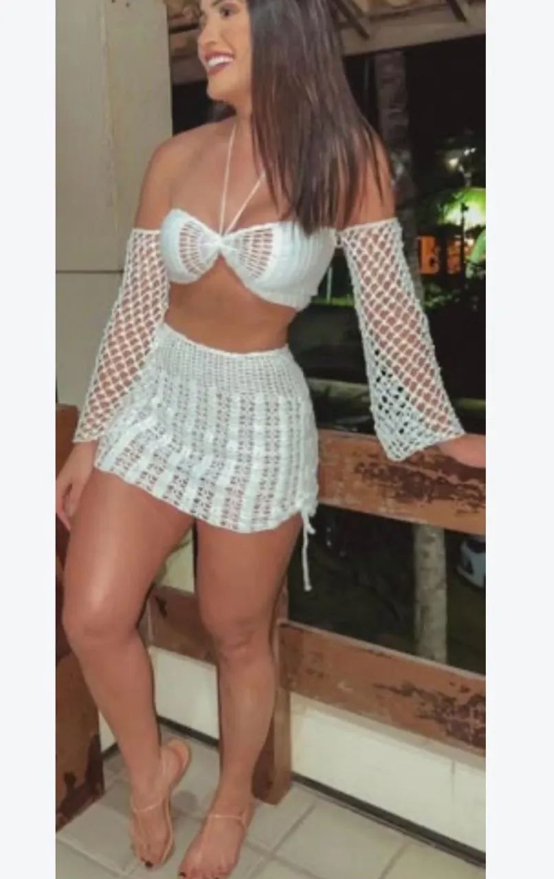 Conjunto de crochê, usado 2x 