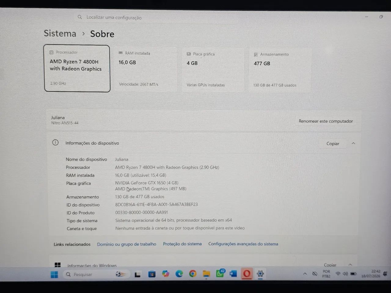 Notebook acer nitro 5 - Foto 5