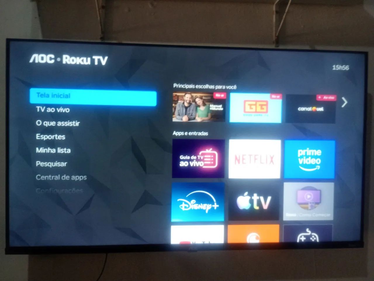 Tv 40 polegadas AOC roku tv em bom estado 4 meses de uso! 