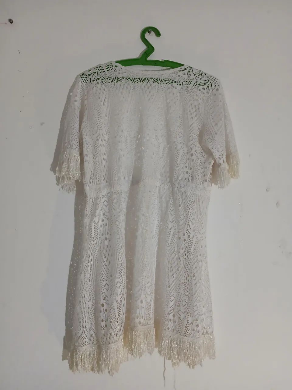 Casaco de crochê branco - Foto 3