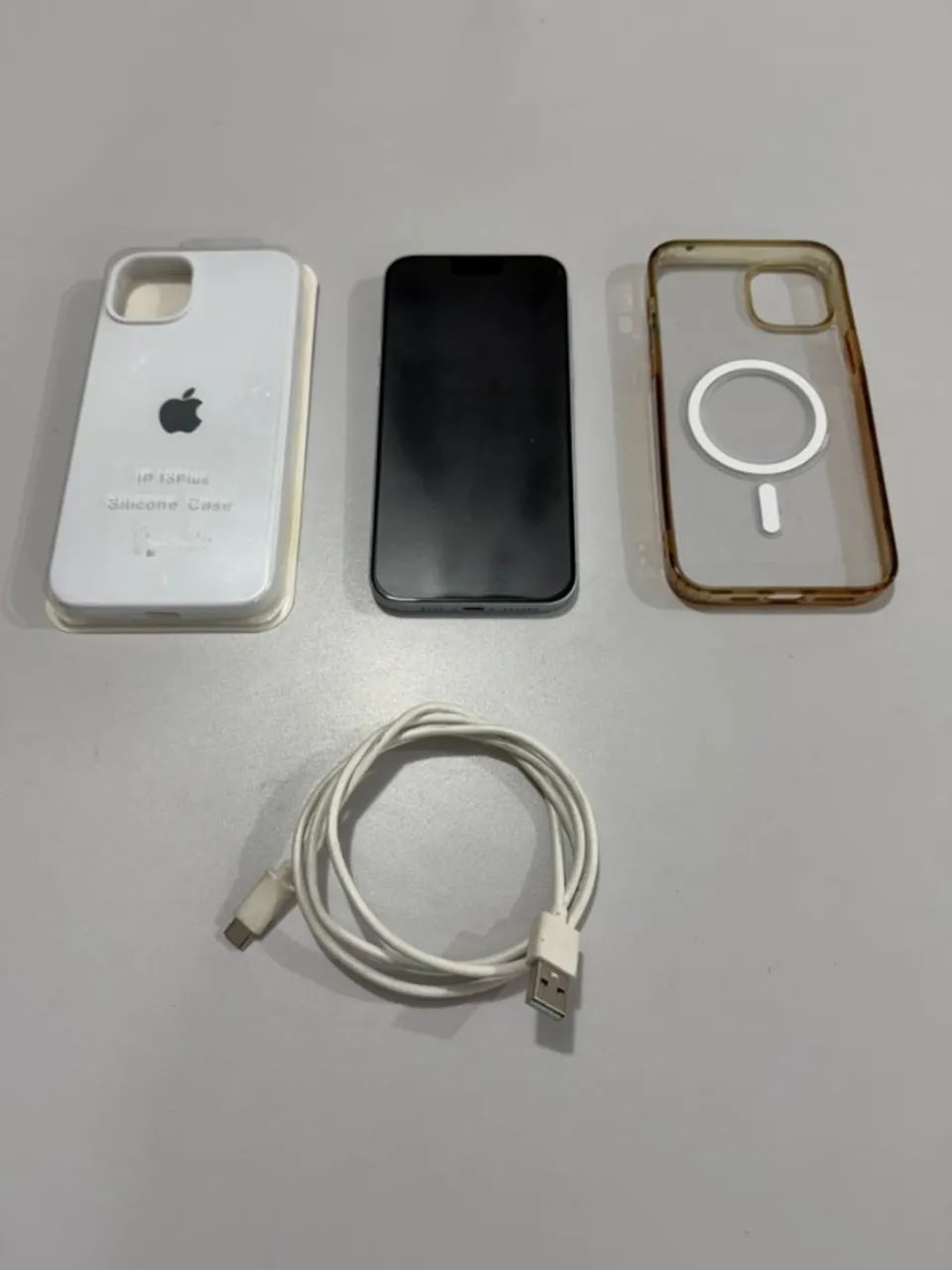 iPhone 15 Plus 128gb Branco C/ Pelicula + Capa + Cabo Carregador - Foto 5