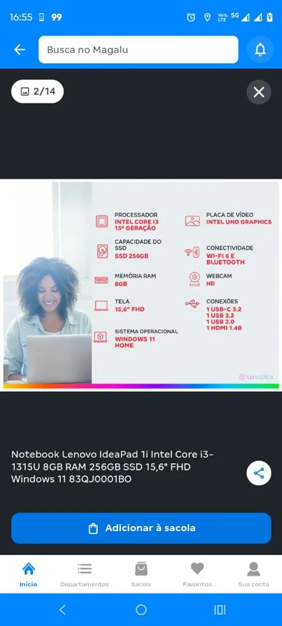 Notebook com processador i3 semi novo  - Foto 3