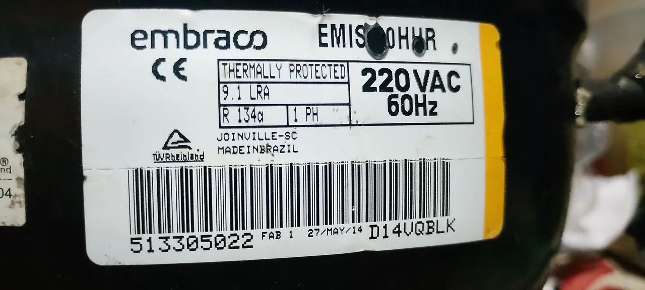 Motor compressor embraco r134a perfeito funciona perfeitamente. - Foto 2