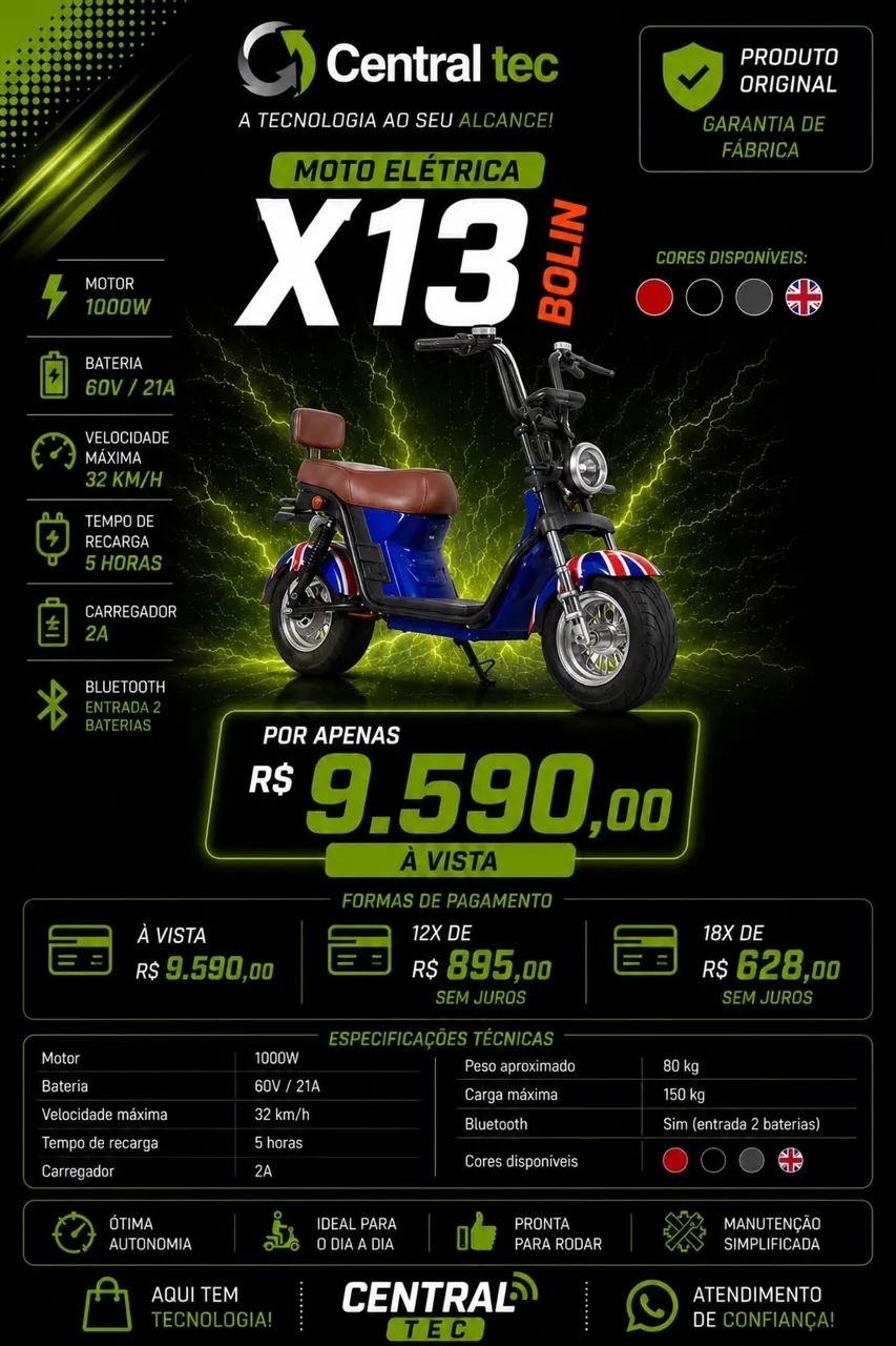Scoot elétrica modelo x13  - Foto 3