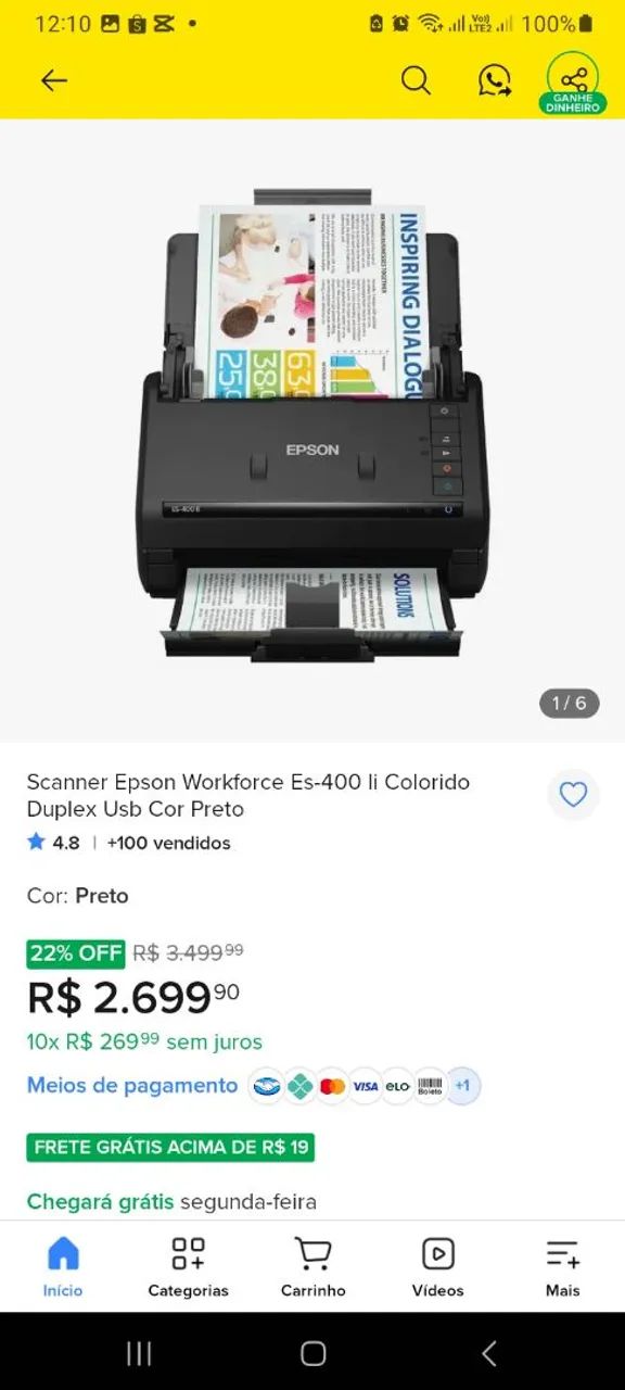 SCANNER EPSON ES-400 TOP - Foto 4
